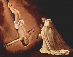 Crucifix with head down